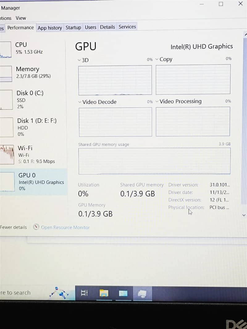 Dell 10th Generation Core i3 8GB RM 128GB NVMe 1TB HHD GooD Conditions 16