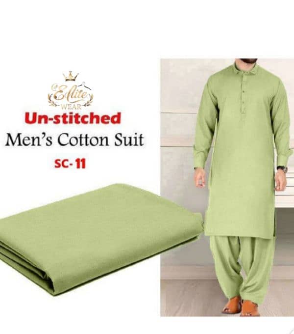 Men's Soft Cotton Suit Unstitched Men's Cotton Suit (Shalwar Kamez) 0