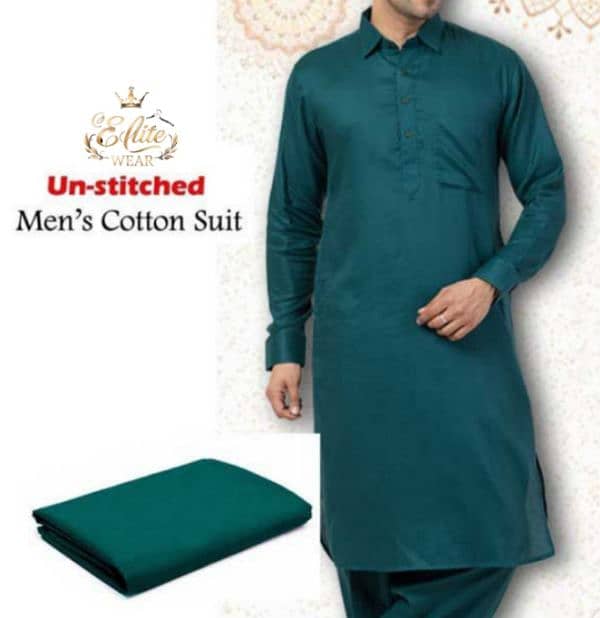 Men's Soft Cotton Suit Unstitched Men's Cotton Suit (Shalwar Kamez) 2