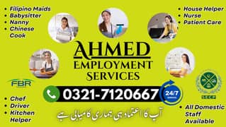 We Provide All Domestic Staff Maid Babysitter Cook Nurse Chef Driver