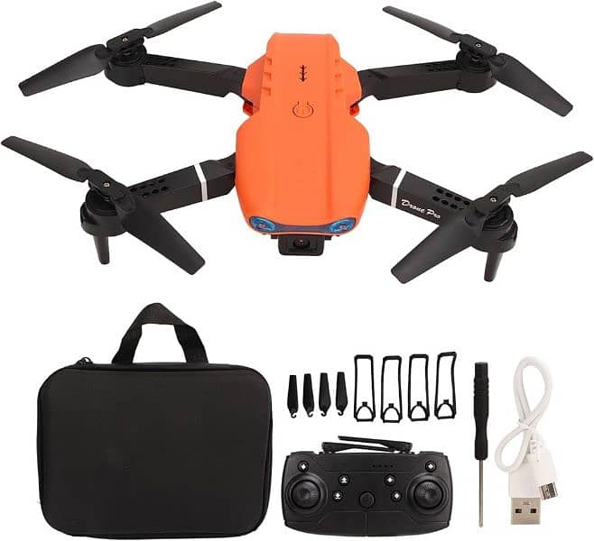 E99 Drone Quadcopter Remote Control 480p Orange colour 0