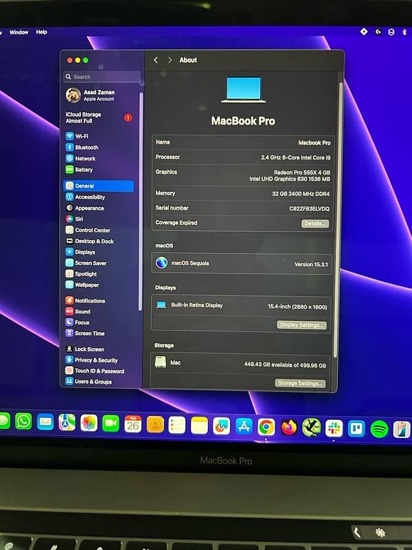 Apple MacBook Pro 2019 15”, i9, 32GB, 512GB 1