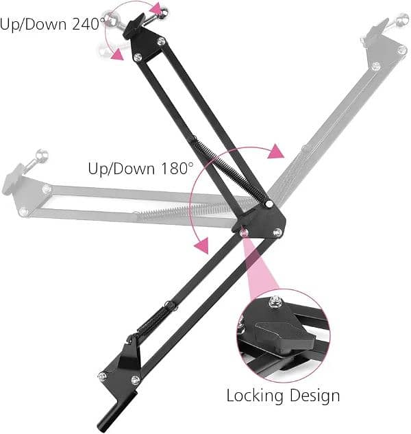 Adjustable double braced arms spring Mobile & Tablet Holder With base 4