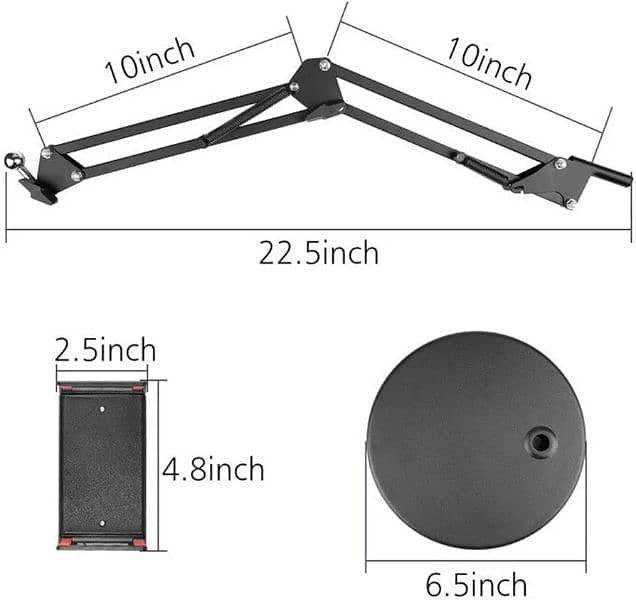 Adjustable double braced arms spring Mobile & Tablet Holder With base 5