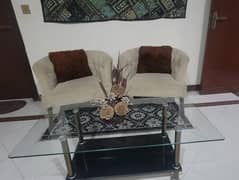 Sofa chairs |Bedroom chairs with Table|Coffee Chairs|2 Single sofa set