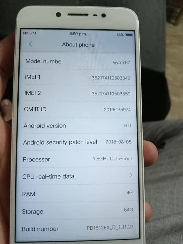 Vivo y67 for sale 4