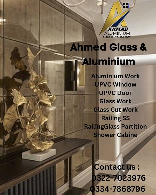 Aluminium window/Upvc door/Glass work/Glass Partition/Upvc window 0