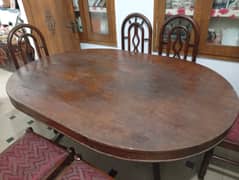 Used Old Dining Table with 6 chairs