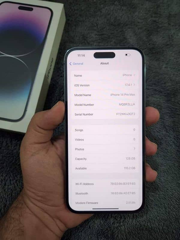 iPhone 14 pro max 128gb non PTA 4 month same time 2