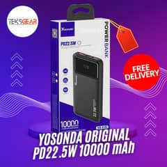 Power Bank 10000mAh PD 22.5W | YOSONDA Original | Fast Charging I COD