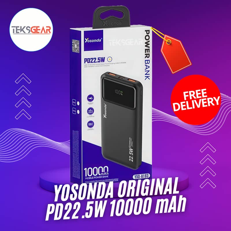 Power Bank 10000mAh PD 22.5W | YOSONDA Original | Fast Charging I COD 0