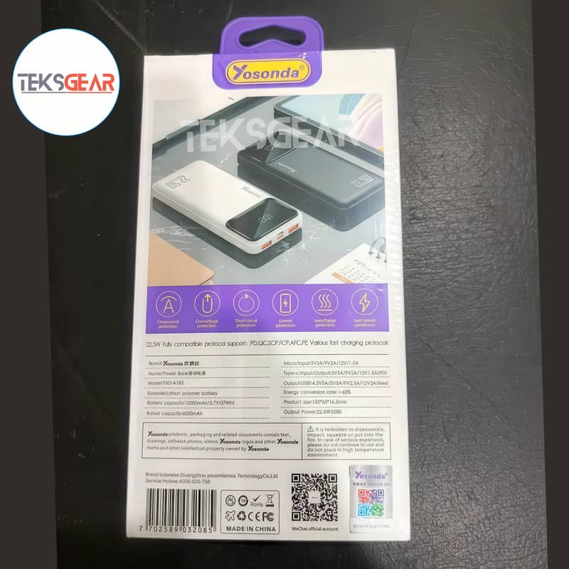 Power Bank 10000mAh PD 22.5W | YOSONDA Original | Fast Charging I COD 2