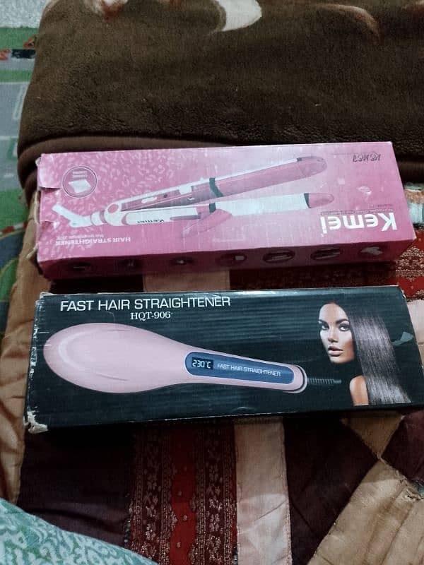 urgent sale 3 in  one straightener no use one brush 0