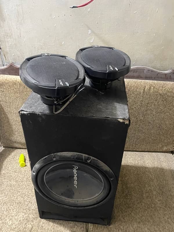 pioneer subwoofer with pioneer king speaker pair for sale 0