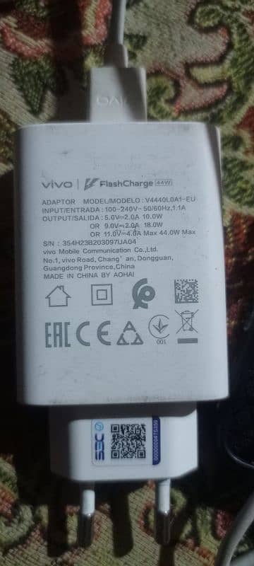 Vivo fast charger 44w original 0