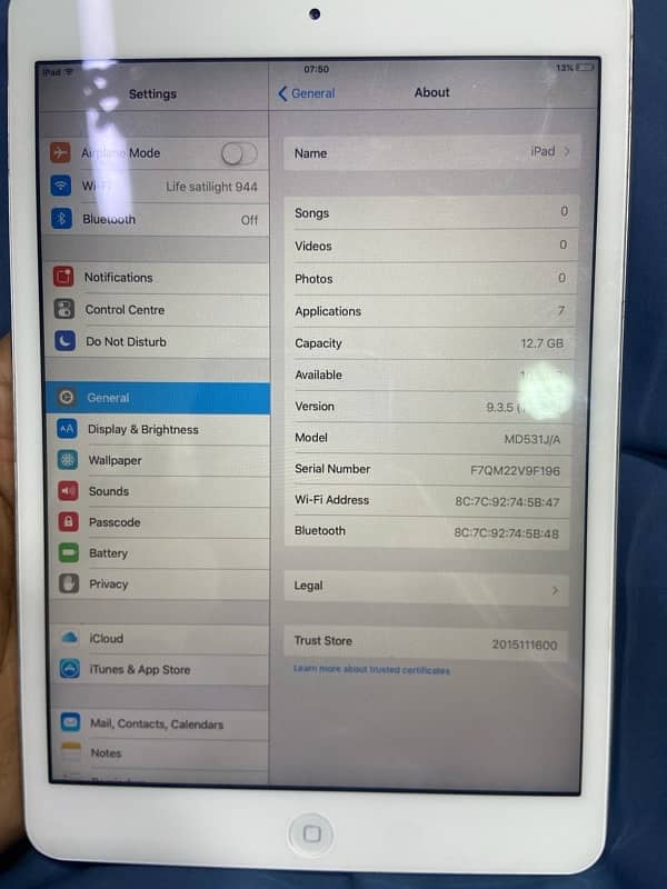 Apple iPad mini 1 16gb last update   9.3. 5 YouTube Google se chalega 4