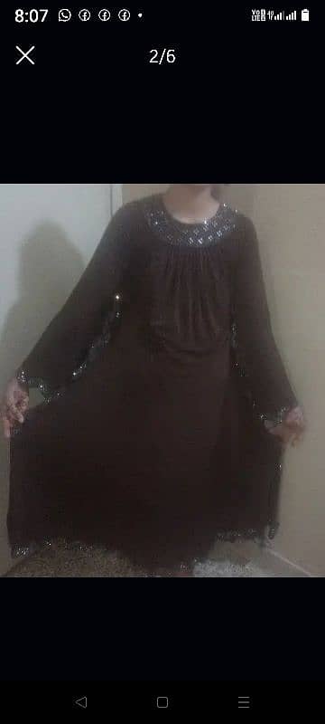 brown  fancy abaya 0