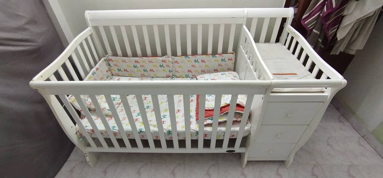 Imported Cot - Convertible Baby Cot, Crib and Changer (DreamOnMe) 2