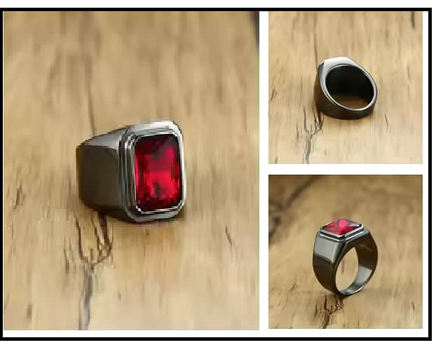 Black & Red Zircon Ring (Men, Women) 0