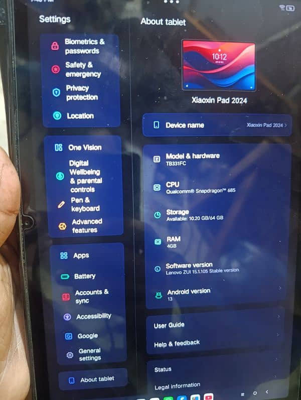 Lenovo pad pro 2024 4gb 64gb without SIM 7