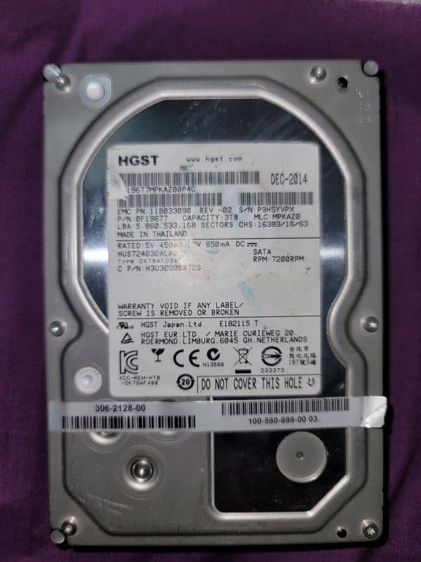 Apple Mac Pulled Hard Disk HDD 3TB 6Gbps 100% Health 0