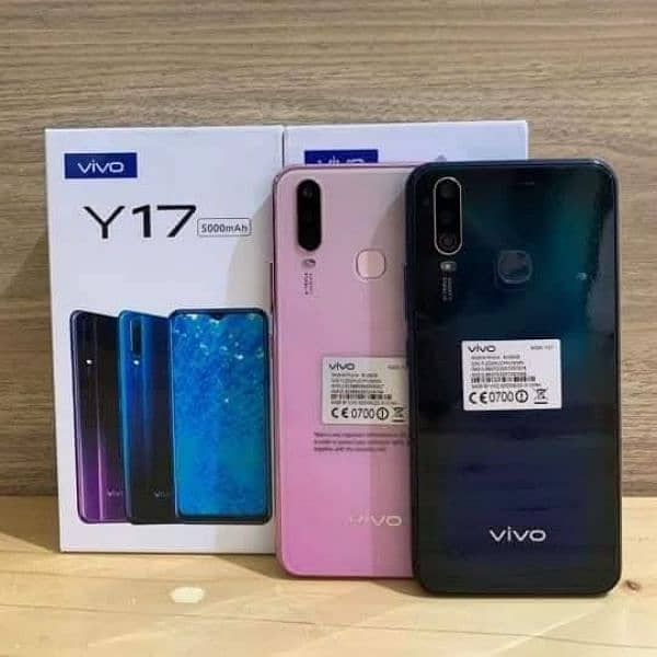 Vivo Y17 8gb 256gb box all accessories pta approved 0