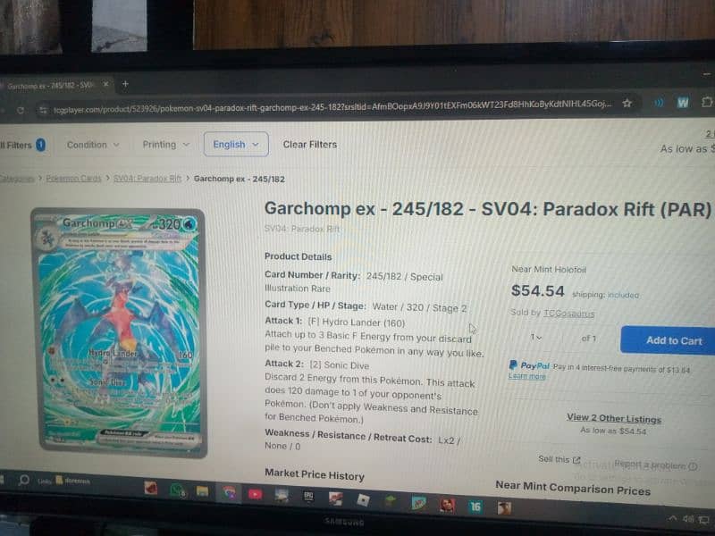 GARCHOMP ex (245/182) rare having price of 45$ 5