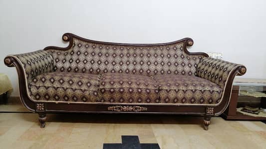 7-Seater Solid Wood Sofa Set | Excellent Condition | Used 1 Year