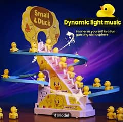 Small  12 Duck Climbing Stairs Electric Light music Toy