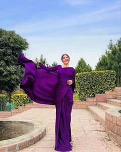 plum silk saree