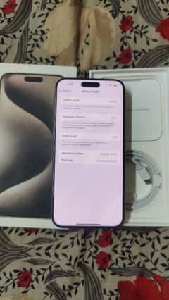 iphone 15 pro max HK model natural titanium 256gb 100bh complete box