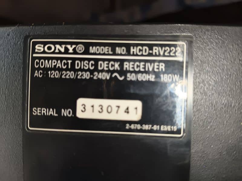 Japani Oregnol Sony HCD-RV222 exchang available 9