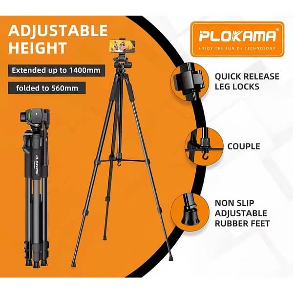 Plokama PK-9950 Pro 1500mm Professional Tripod 2