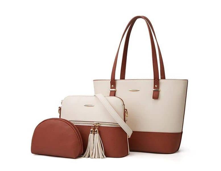 LEATHER PLAIN SHOULDER BAG 3 PCS TOO MANY COLOURS 1