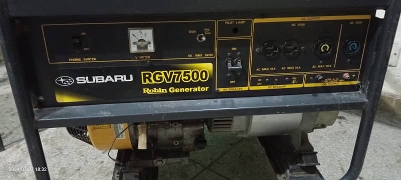 6 kilowatt Generator subaru robin generator RGV 7500 5