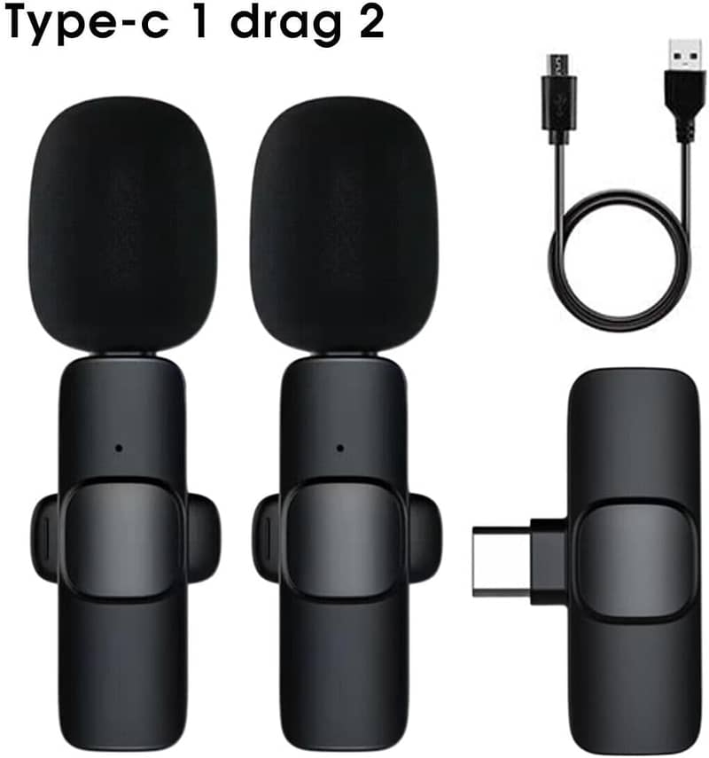 K9 Dual Wireless Lavalier Microphone. Designed for both USB Type-C and 5