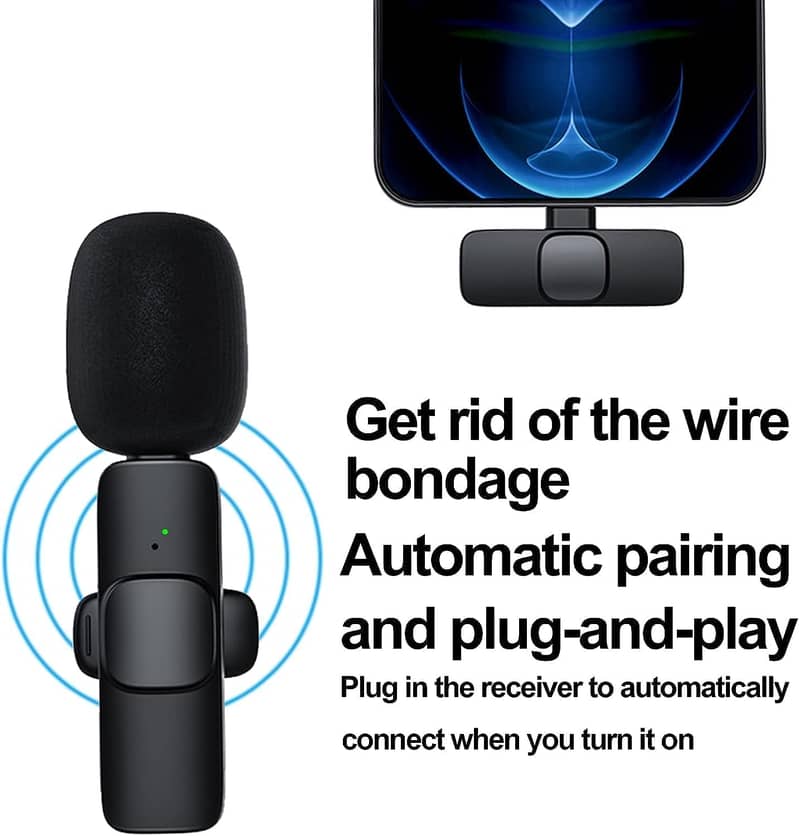 K9 Dual Wireless Lavalier Microphone. Designed for both USB Type-C and 6