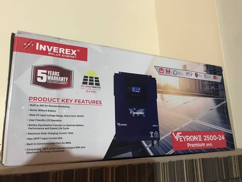 Inverex solar inverter VeyronII 2.5Kw (2500-24) 5 Years Warranty card 0