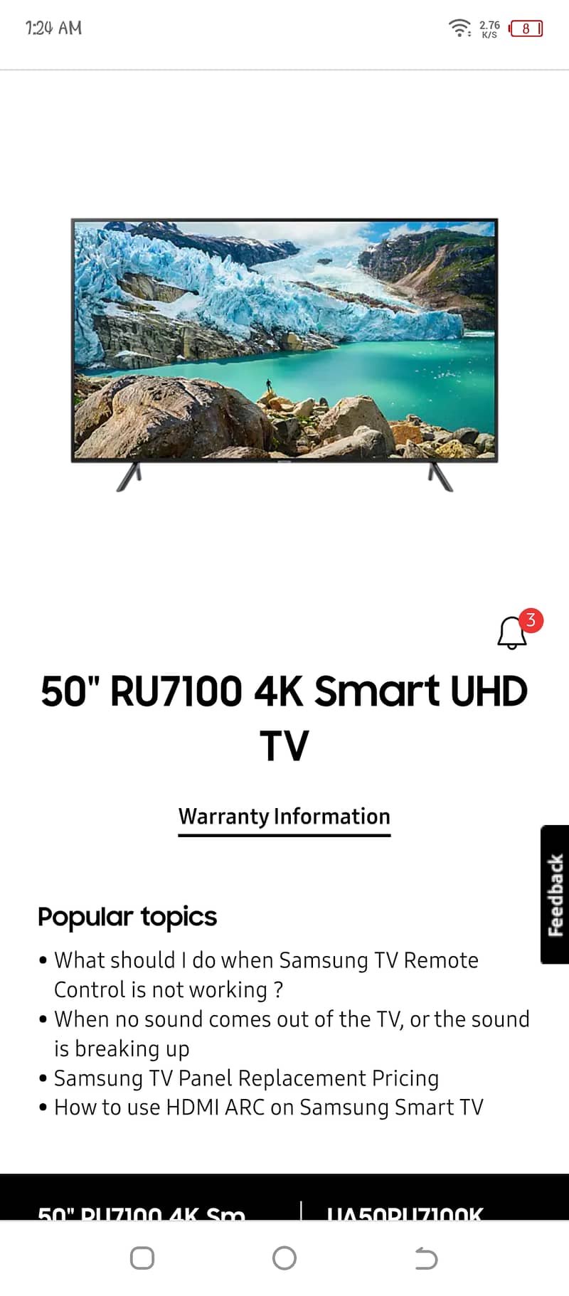 Samsung 50"7100 SMART LED Original 5