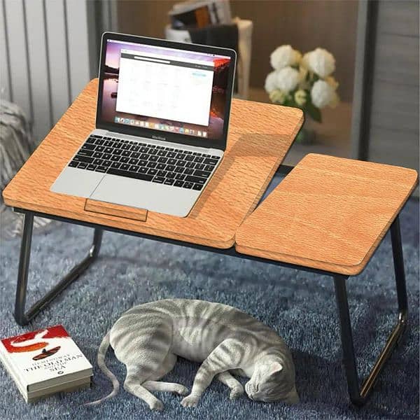 Adjustable Foldable wooden laptop table 0