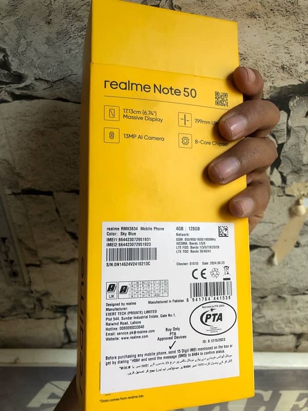 Realme note 50 in warranty  128gb 3