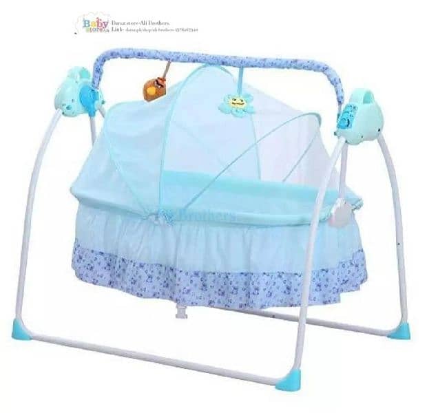 Bluetooth Electric Baby Crib Cradle Auto-Swing Newborns Bed 0