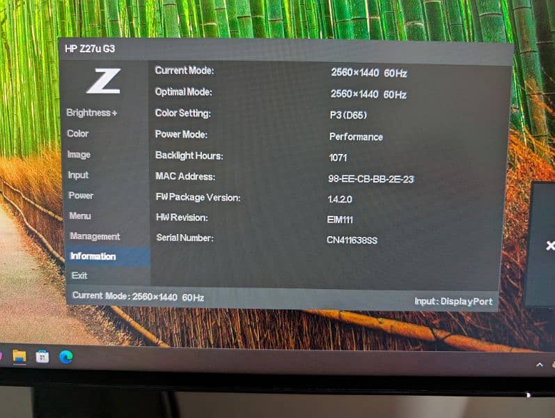 HP Z27u G3 monitor 0