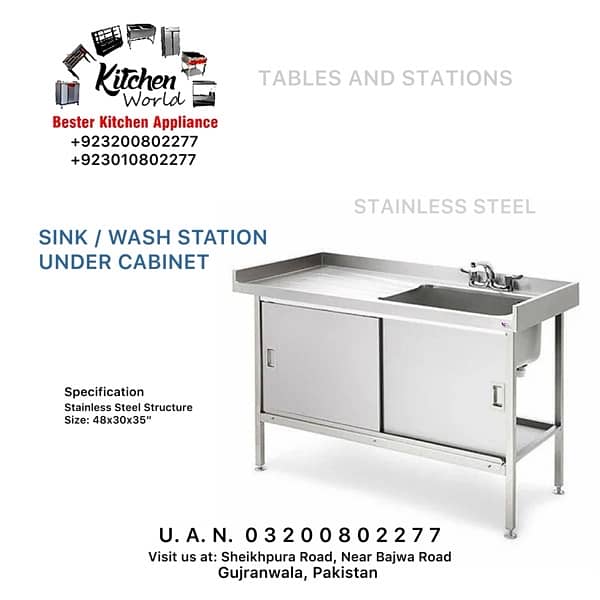 WASH SINK | BREADING TABLE | WORKSTATION | UNDERCOUNTER TABLE 3