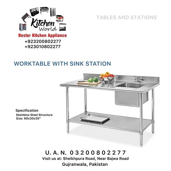 WASH SINK | BREADING TABLE | WORKSTATION | UNDERCOUNTER TABLE 5