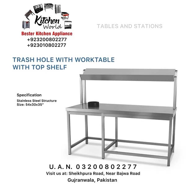 WASH SINK | BREADING TABLE | WORKSTATION | UNDERCOUNTER TABLE 7