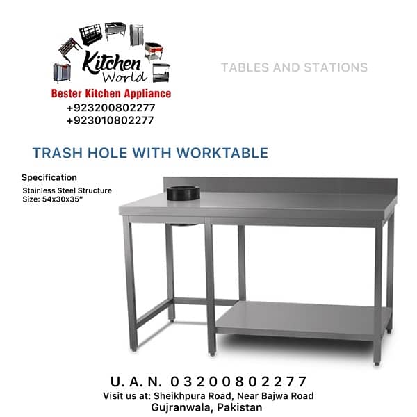 WASH SINK | BREADING TABLE | WORKSTATION | UNDERCOUNTER TABLE 9