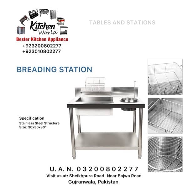 WASH SINK | BREADING TABLE | WORKSTATION | UNDERCOUNTER TABLE 11