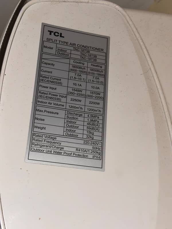 TCL SPLIT AC 1.5 TON T3B 2