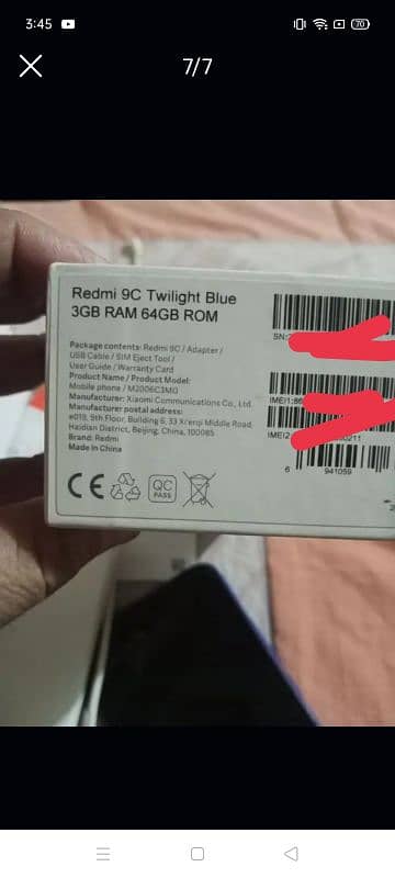 Redmi 9c ram3 64 6